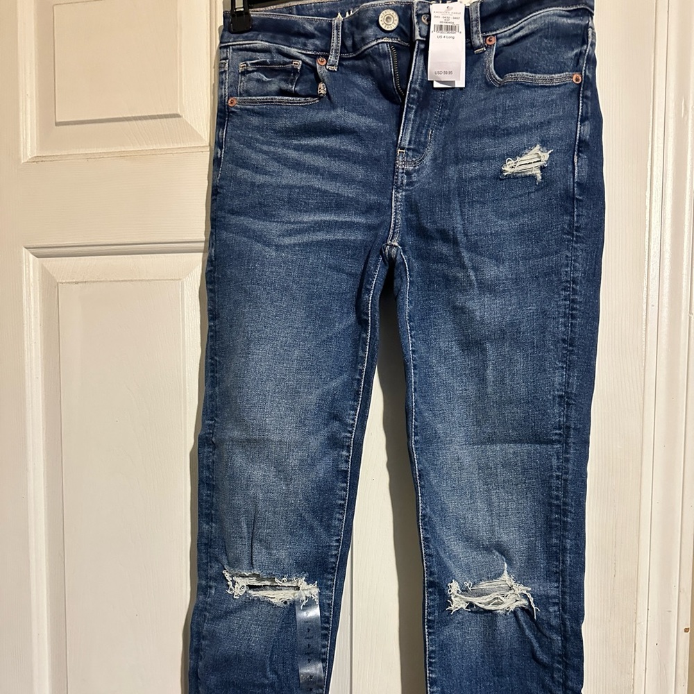 American Eagle US 4 Long, hi-rise skinny, Fresh, Bright, Stretch, 27W Long